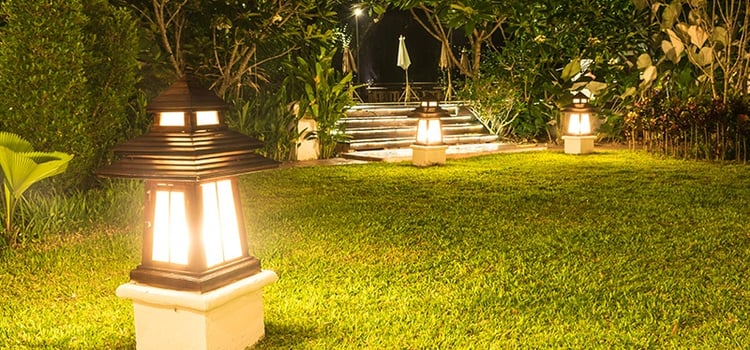 Highlight features of your outdoor living space with low-voltage accent lighting
