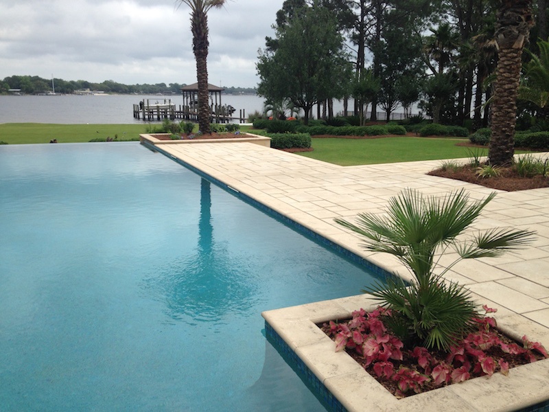 Check out our beautiful stonework on this NWFL pool area